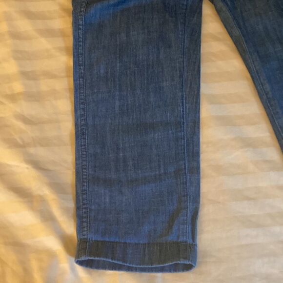 J. Crew NWOT Zip Up Indigo Seaside Cropped High Rise Pants. Size 4. - Picture 4 of 8